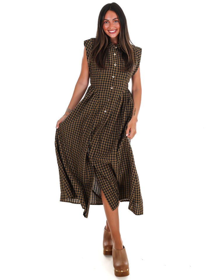 Blue Ridge Gingham Midi Dress