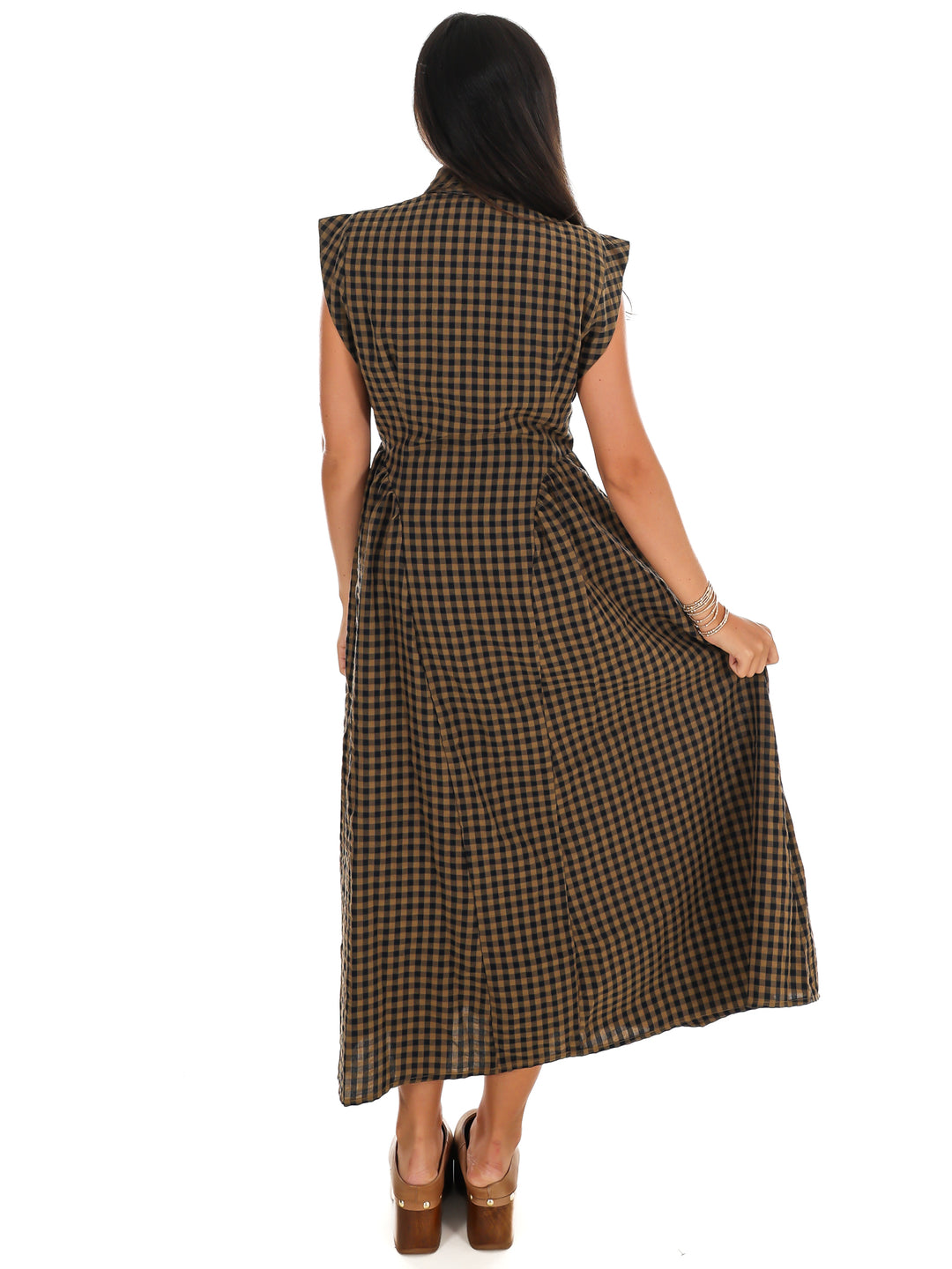 Blue Ridge Gingham Midi Dress