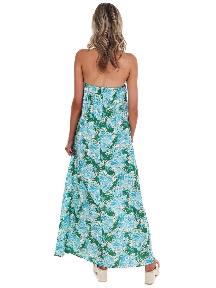 Hydrangea Heaven Strapless Maxi Dress