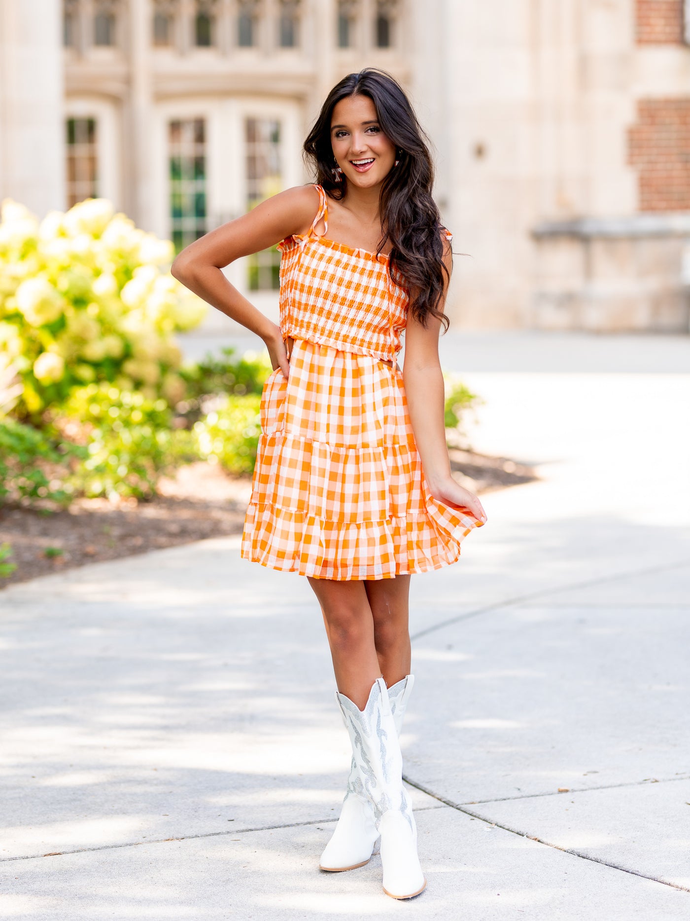 Gingham mini dress best sale