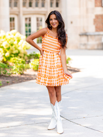 Finish Strong Gingham Mini Dress