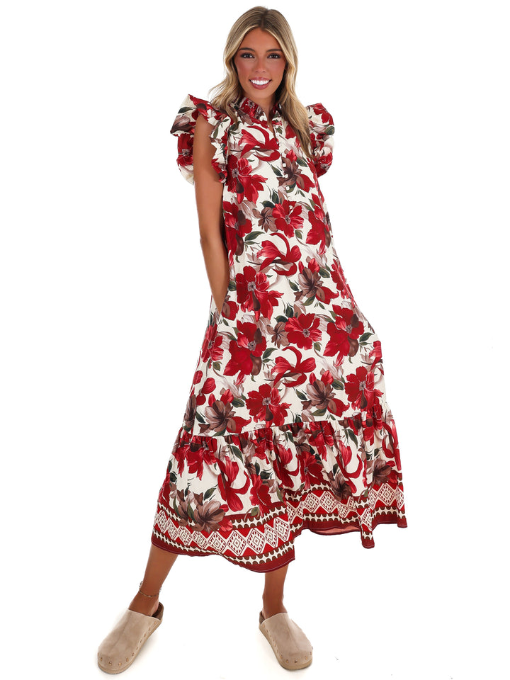 Garden Gate Floral Midi Dress