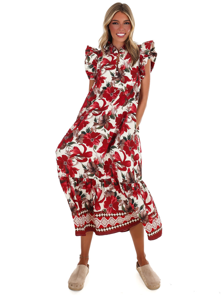 Garden Gate Floral Midi Dress