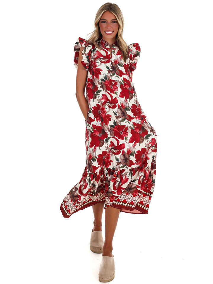 Garden Gate Floral Midi Dress