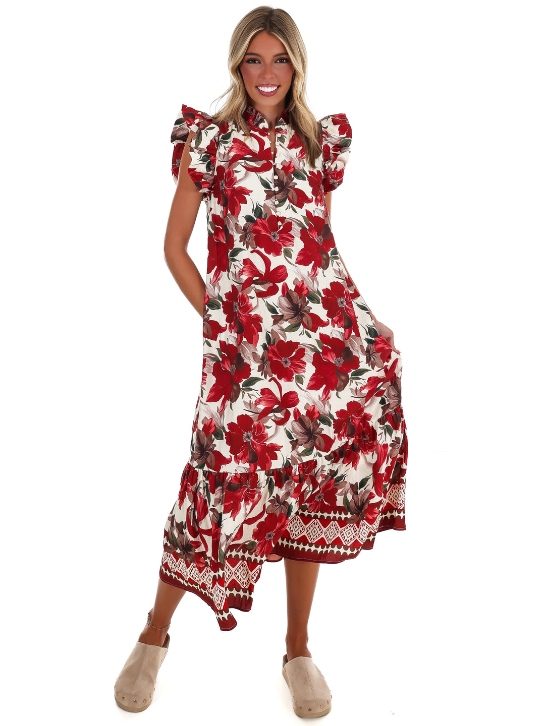 Garden Gate Floral Midi Dress