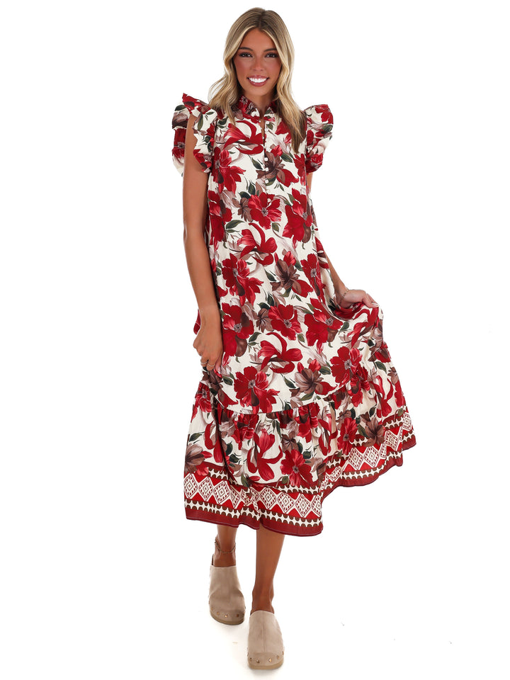 Garden Gate Floral Midi Dress