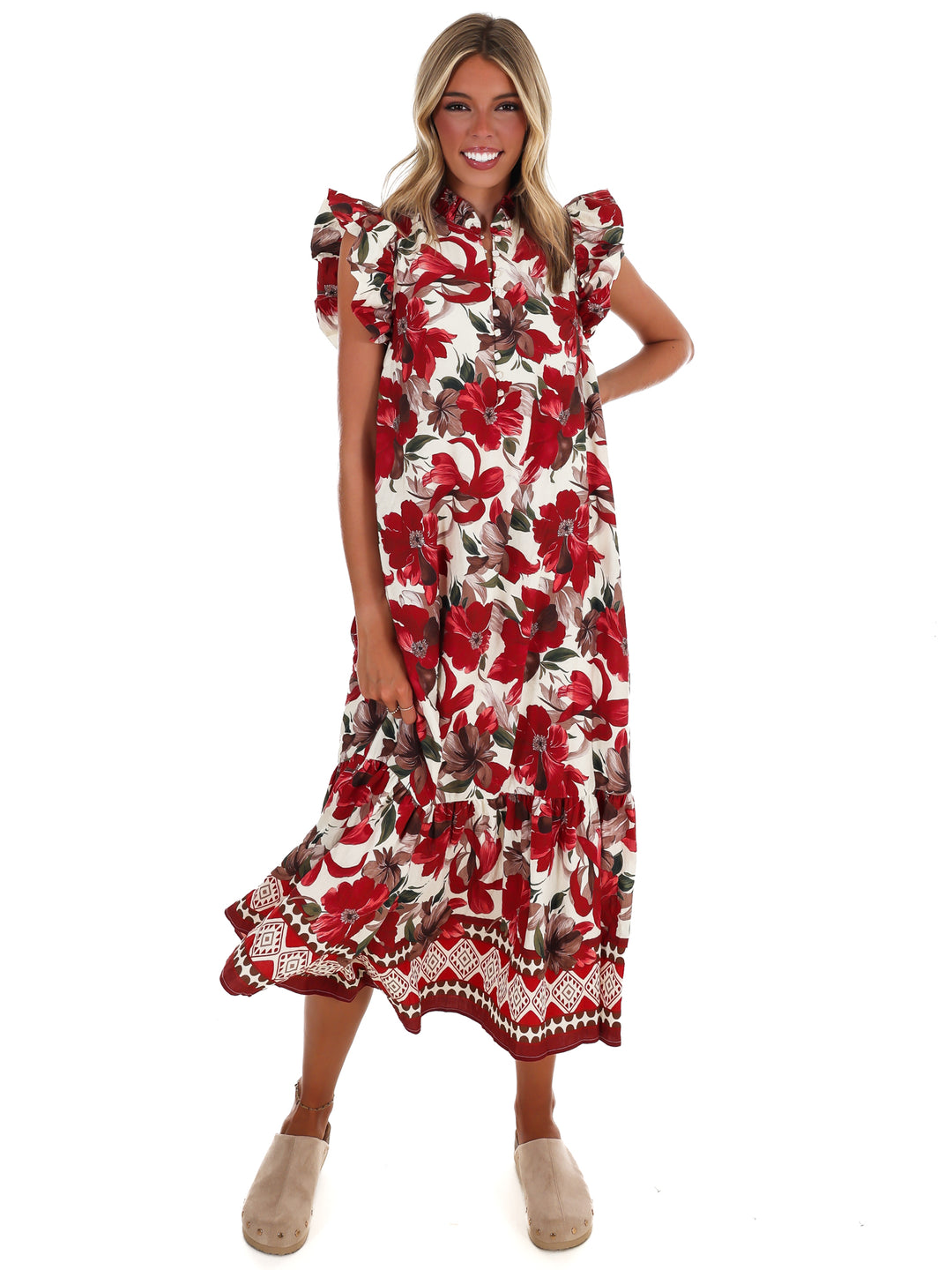 Garden Gate Floral Midi Dress