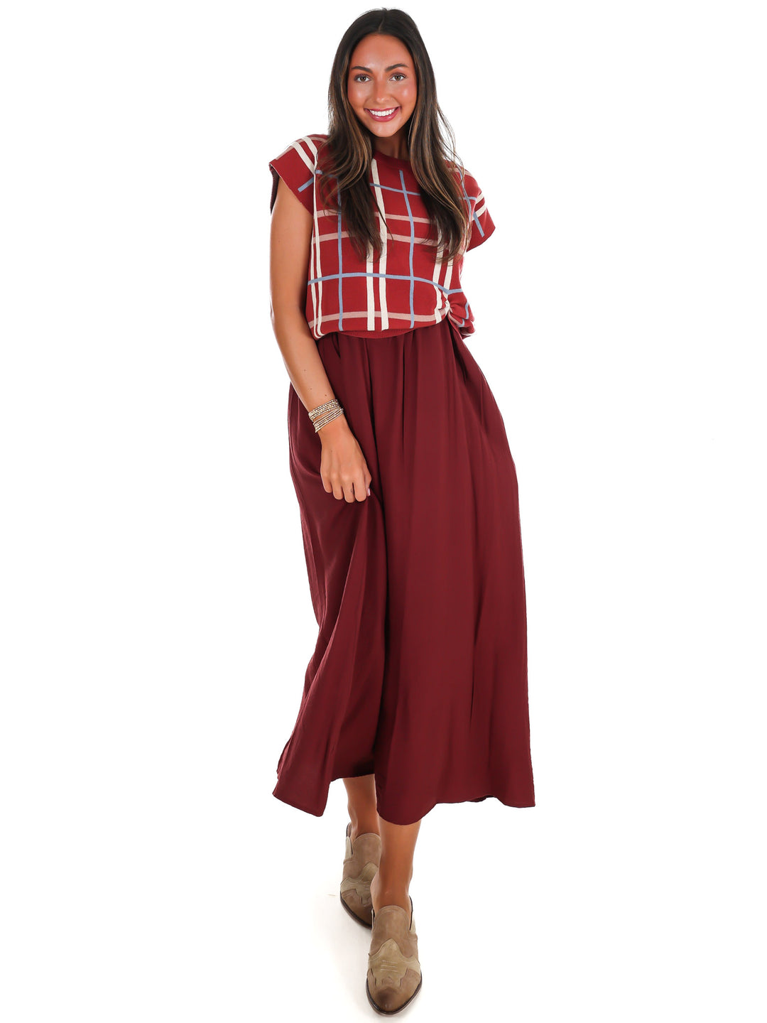 September Sun Twofer Midi Dress