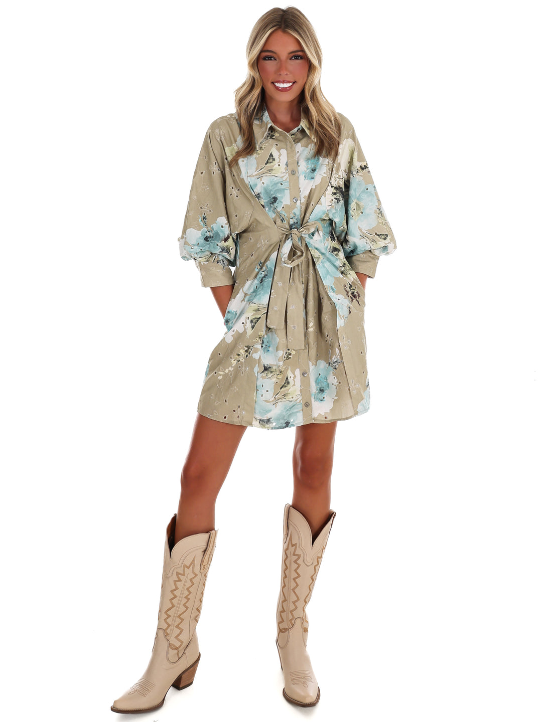 Country Mile Floral Eyelet Mini Dress