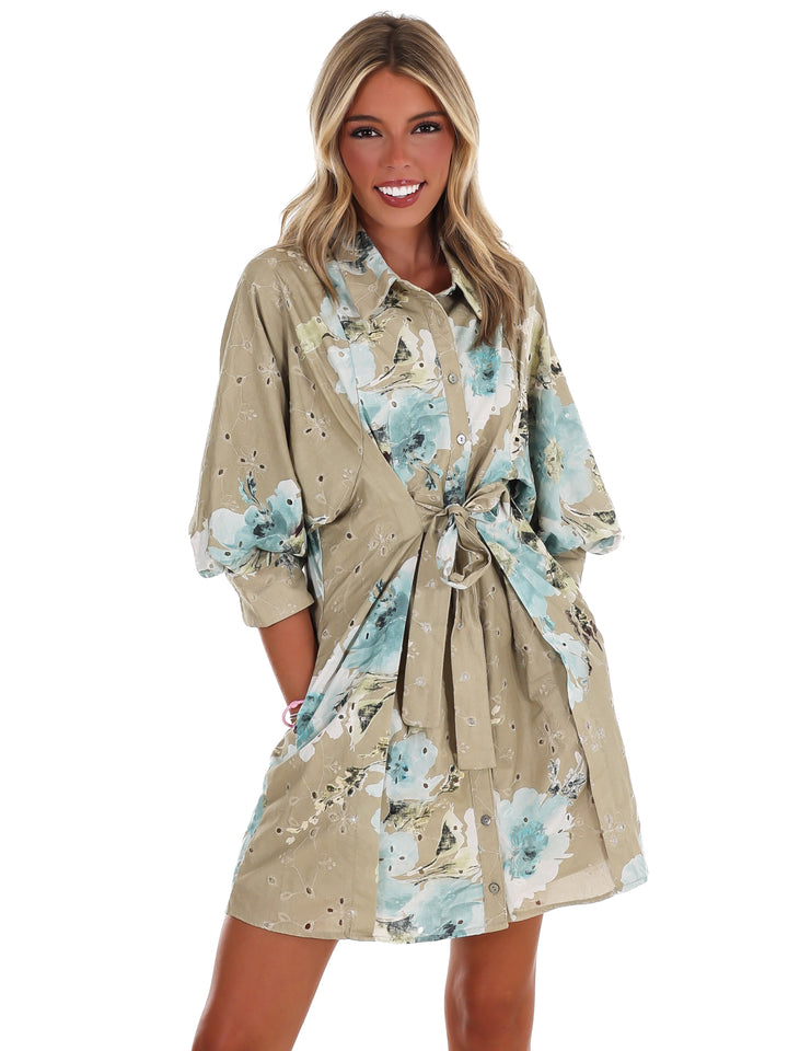 Country Mile Floral Eyelet Mini Dress
