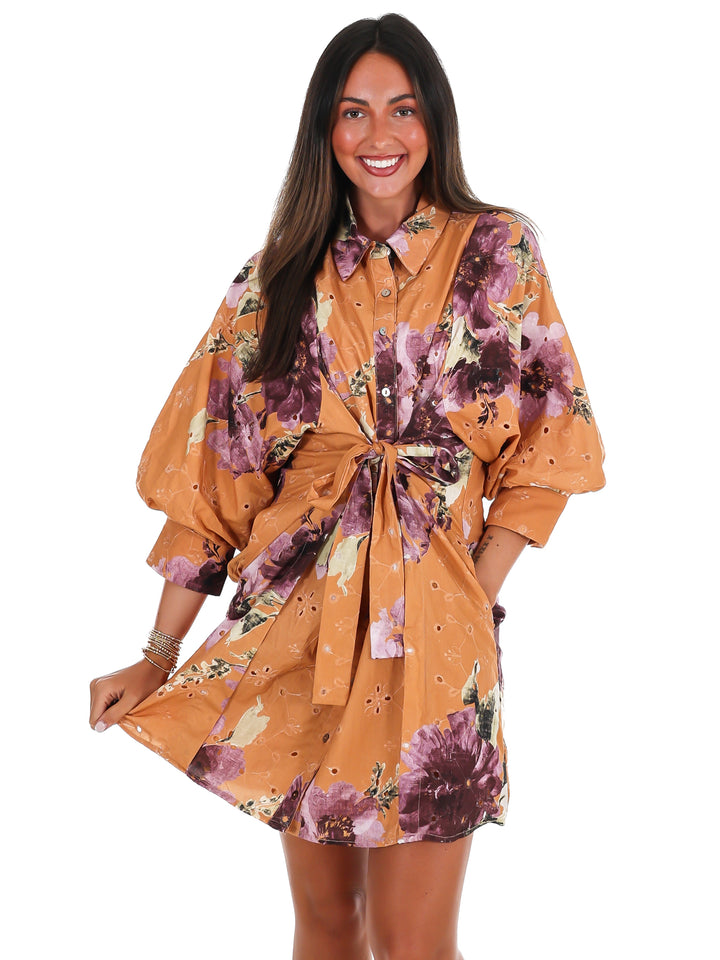 Country Mile Floral Eyelet Mini Dress