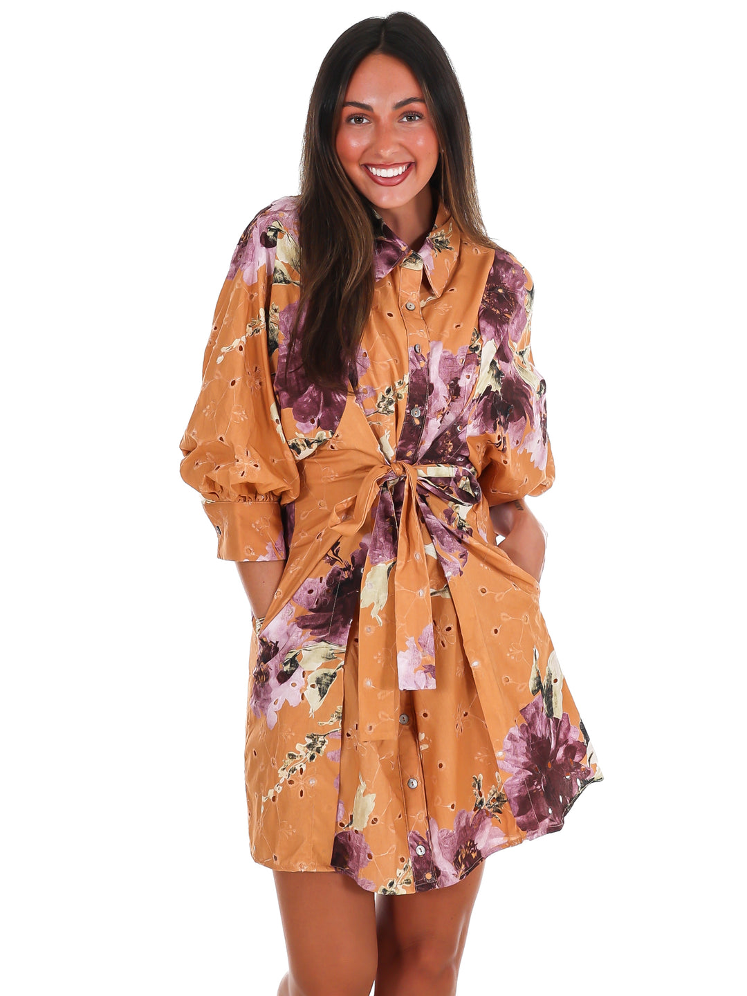 Country Mile Floral Eyelet Mini Dress