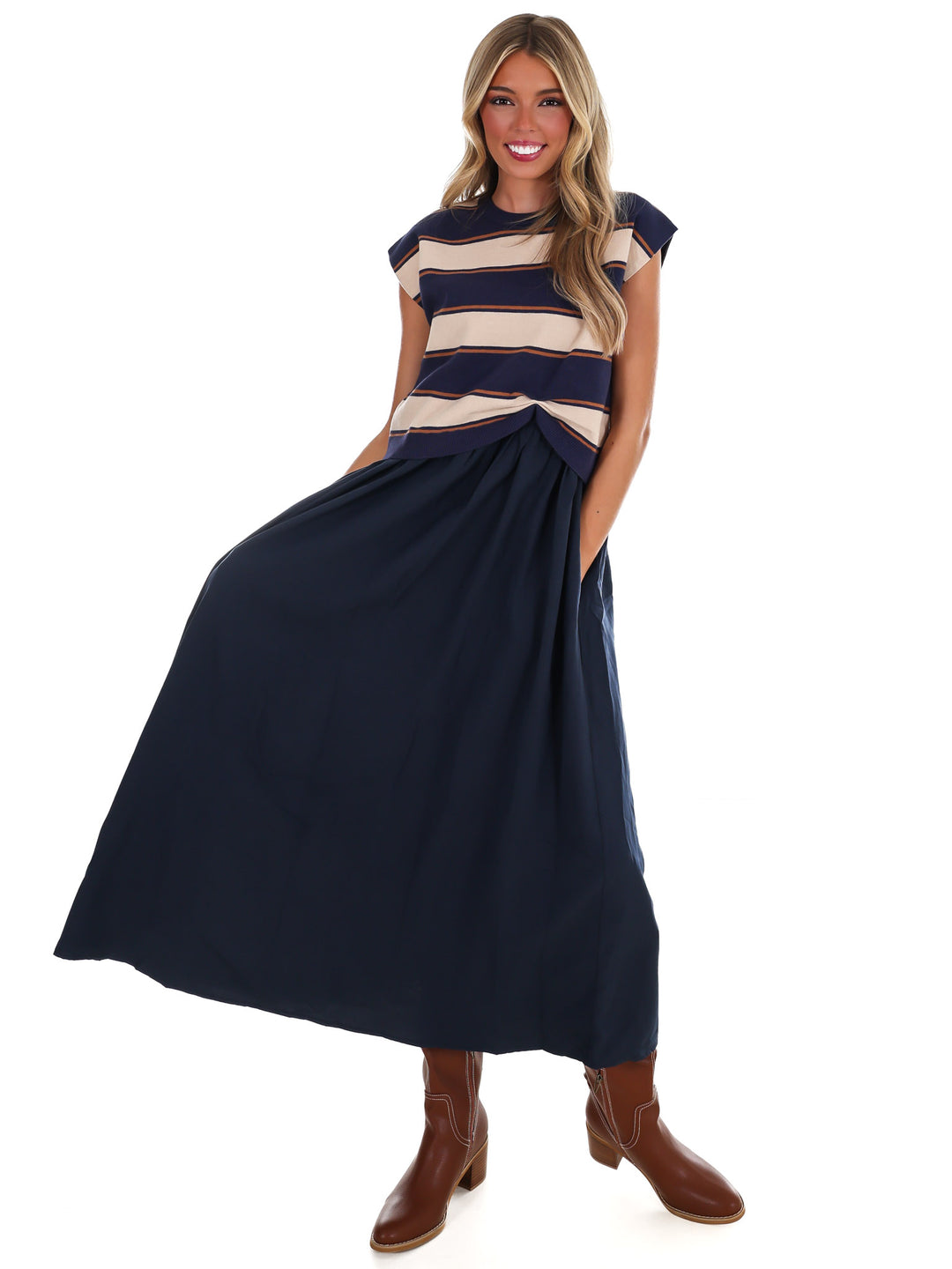 Morning Chill Twofer Midi Dress