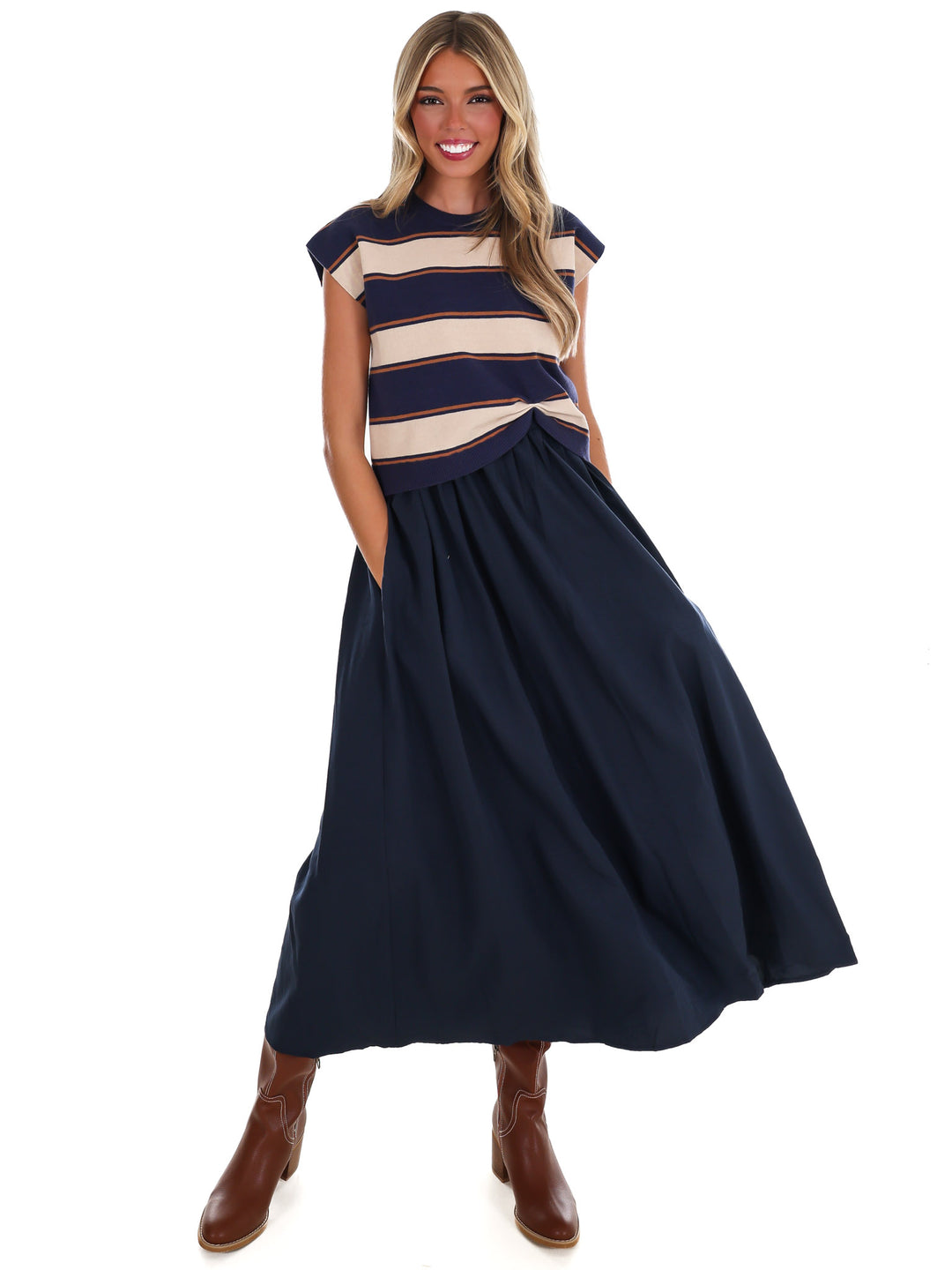 Morning Chill Twofer Midi Dress