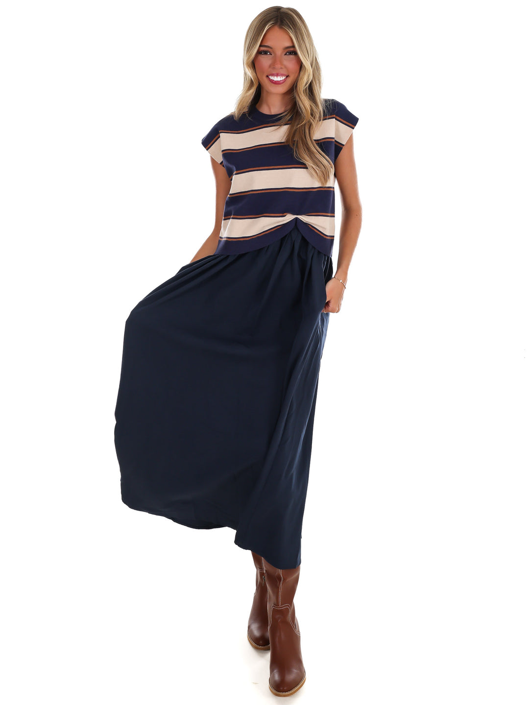 Morning Chill Twofer Midi Dress