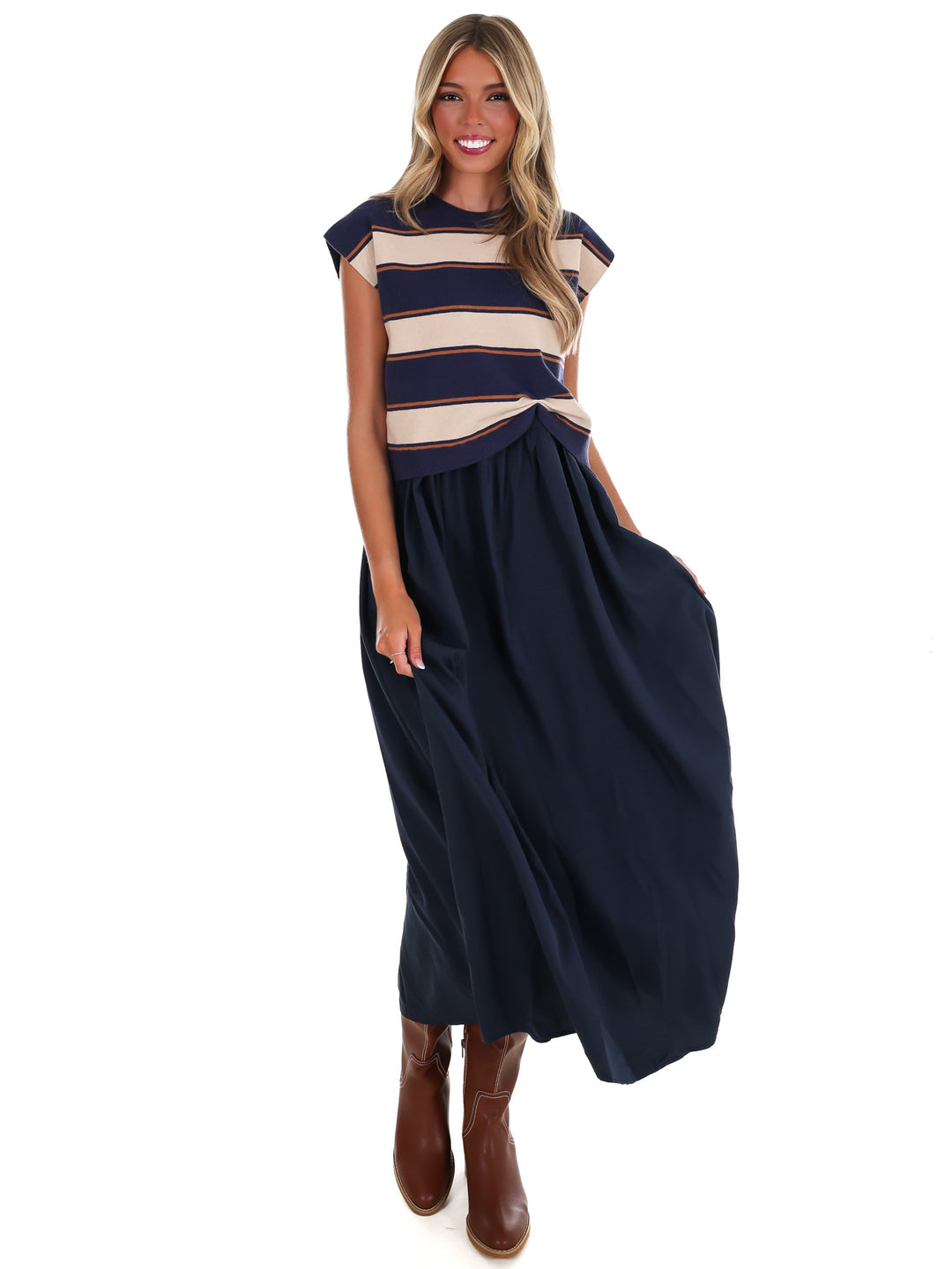 Morning Chill Twofer Midi Dress