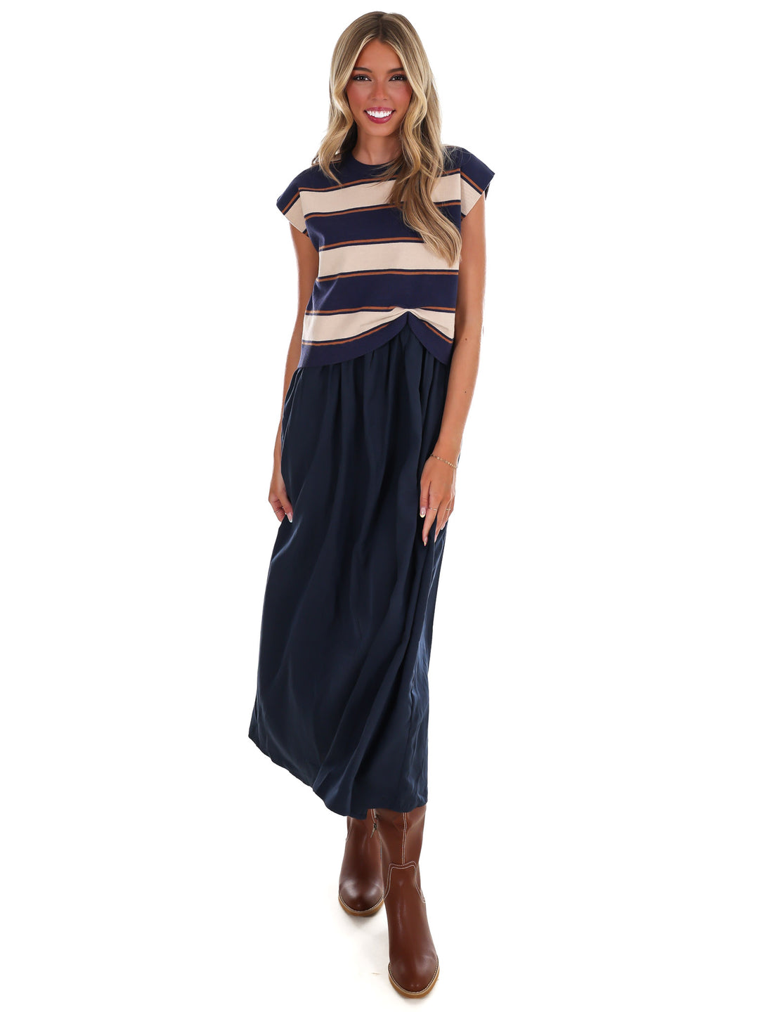 Morning Chill Twofer Midi Dress