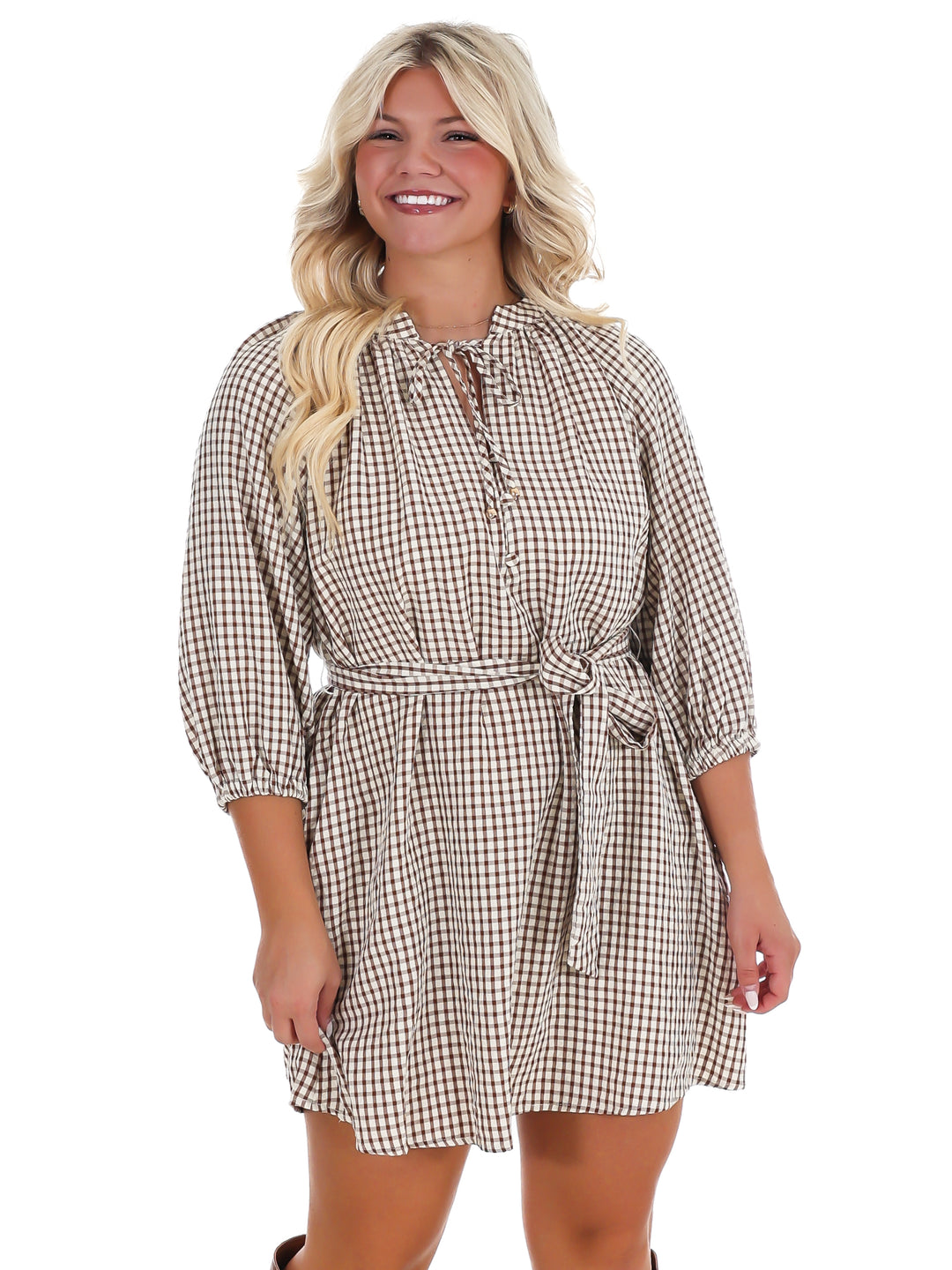 Keep it Straight Gingham Mini Dress