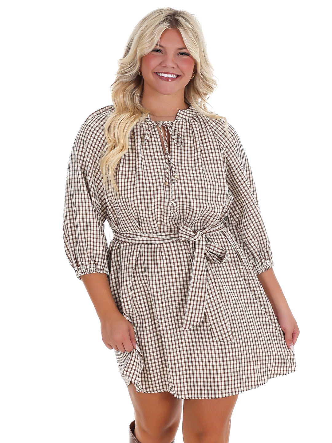 Keep it Straight Gingham Mini Dress