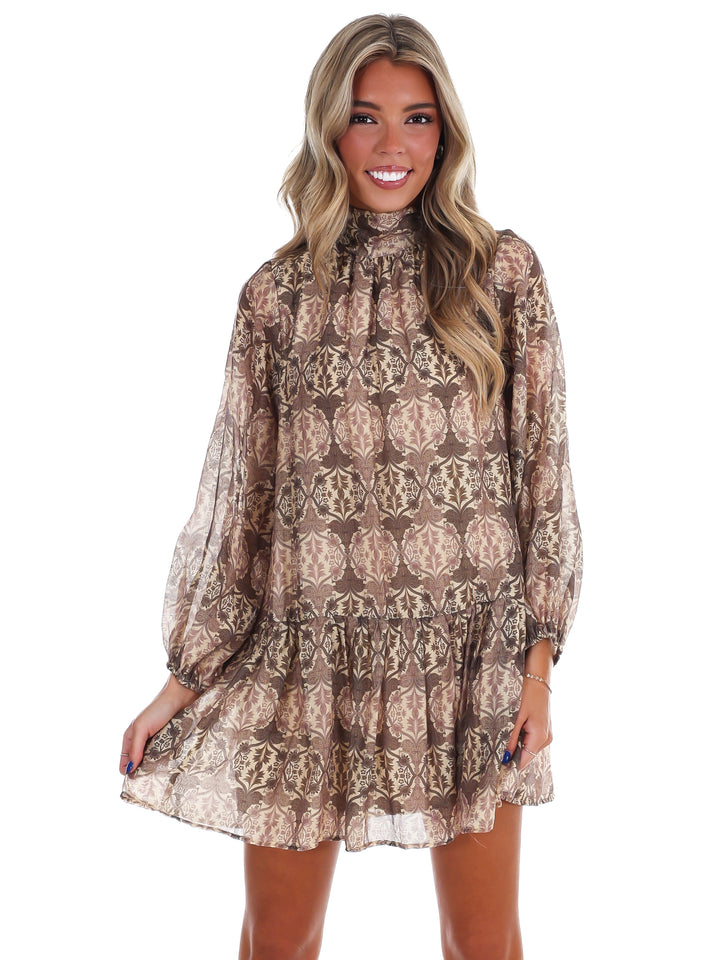 Autumn Muse Print Dress