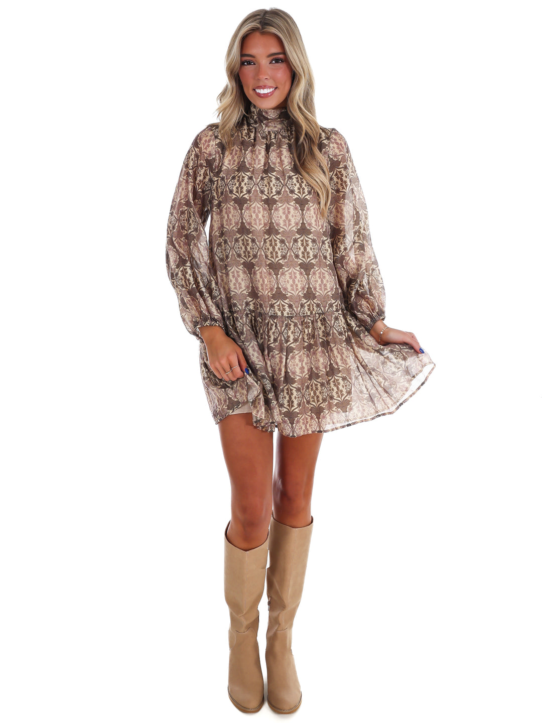 Autumn Muse Print Dress