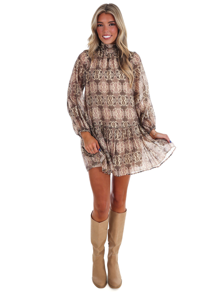 Autumn Muse Print Dress