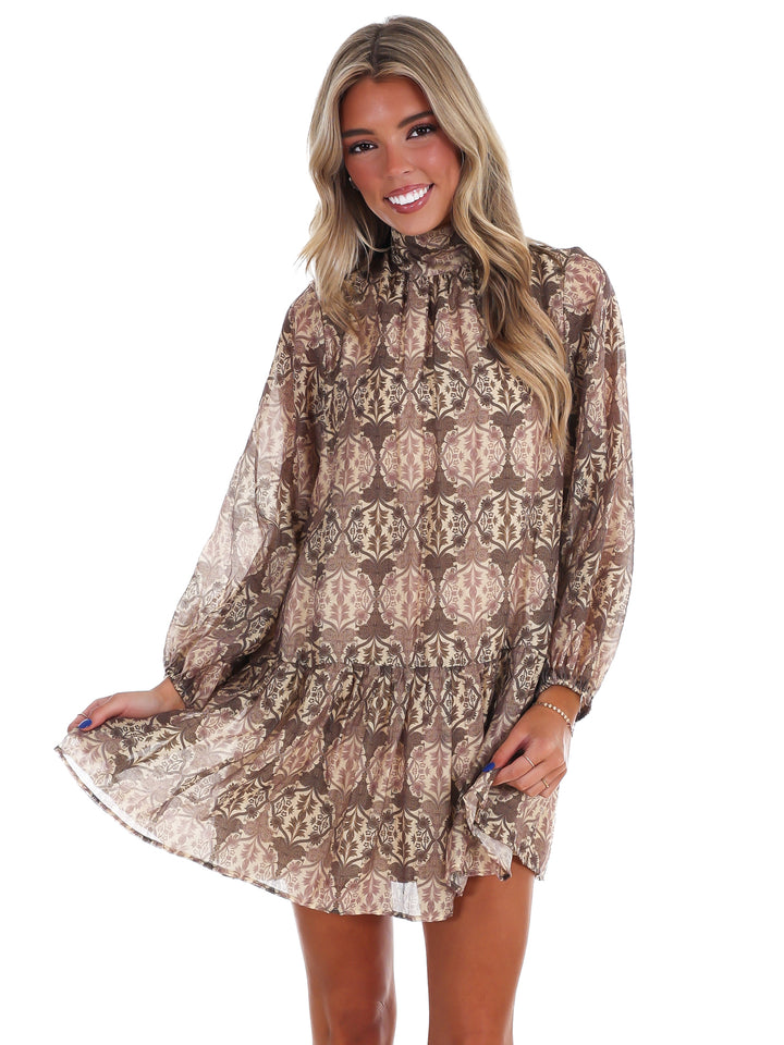 Autumn Muse Print Dress