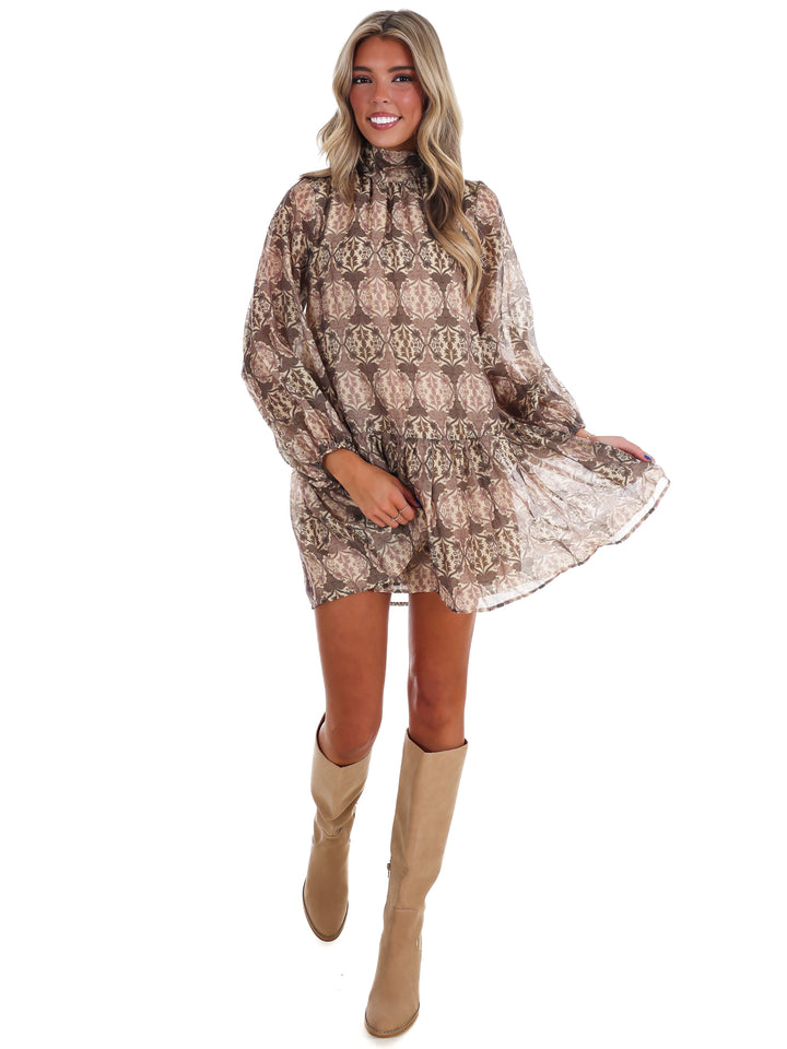 Autumn Muse Print Dress