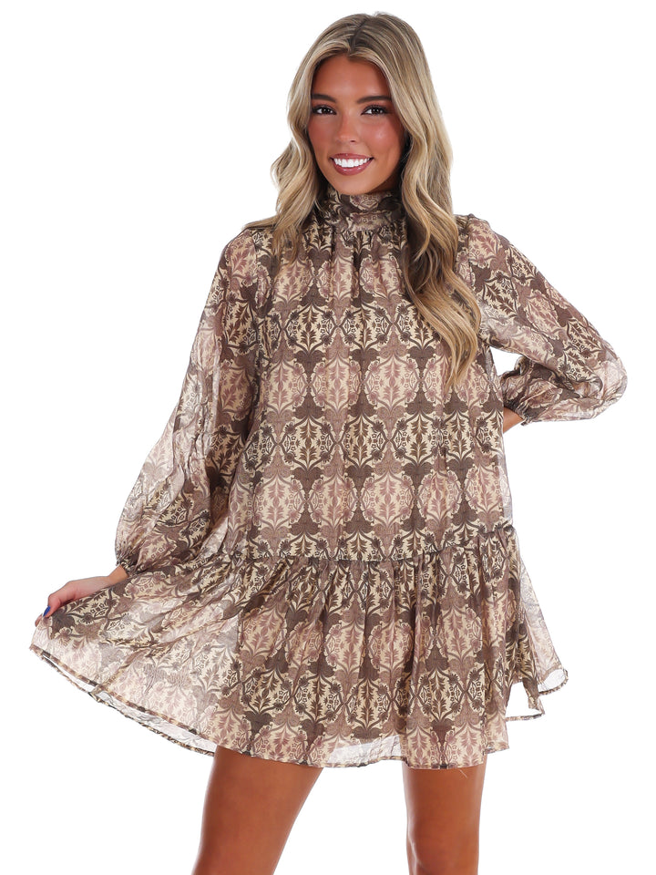 Autumn Muse Print Dress