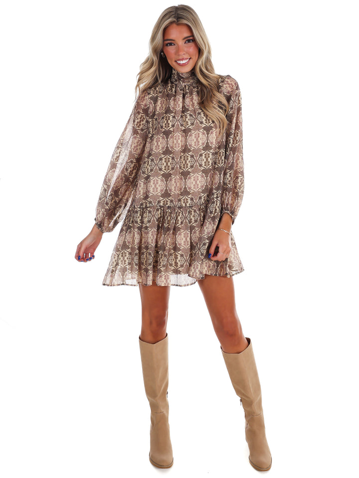 Autumn Muse Print Dress