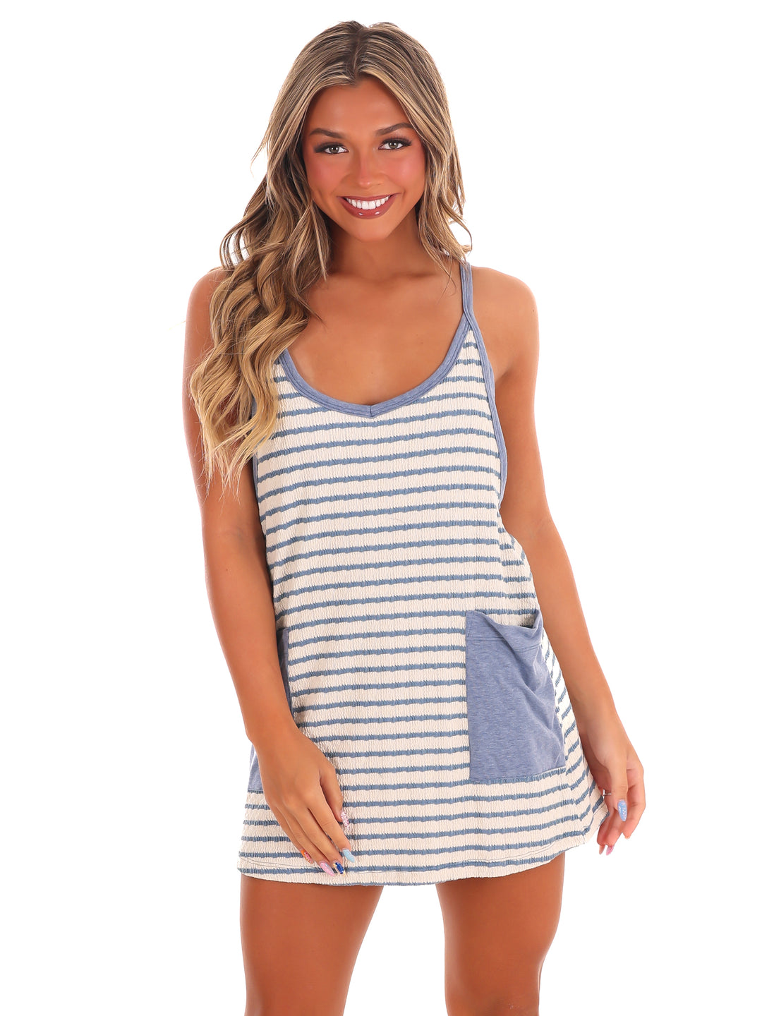 Untouchable Stripe Romper Dress