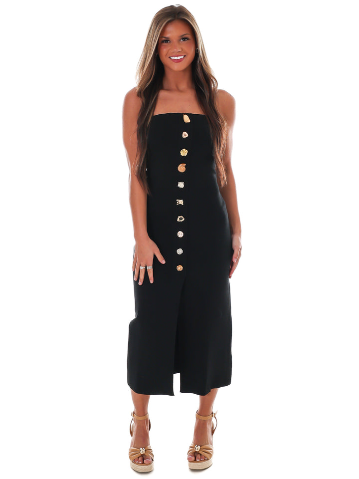Quiet Coast Strapless Midi Dress