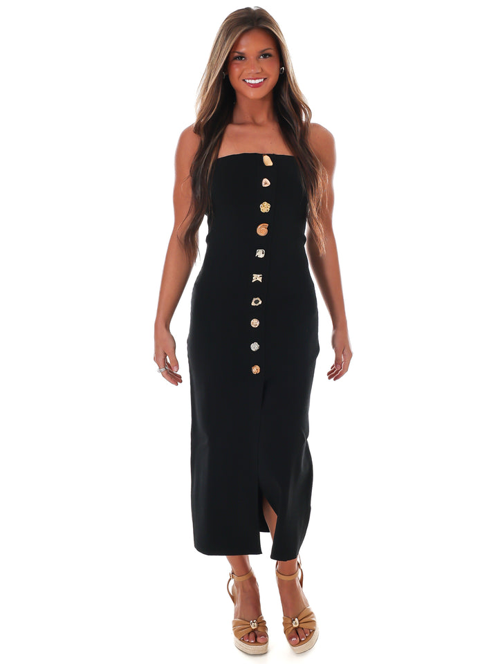 Quiet Coast Strapless Midi Dress