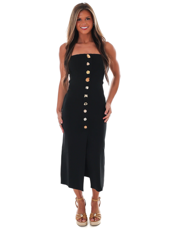 Quiet Coast Strapless Midi Dress