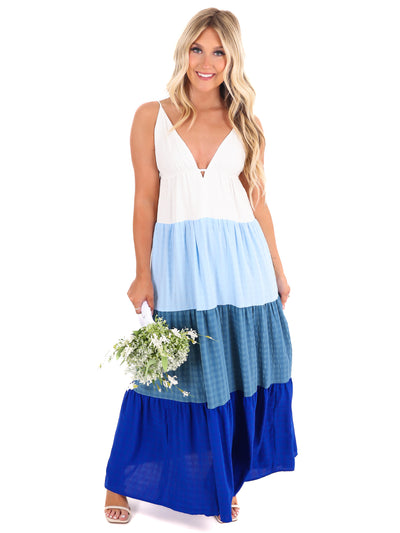 Into the Blue Maxi Dress