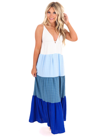 Into the Blue Maxi Dress