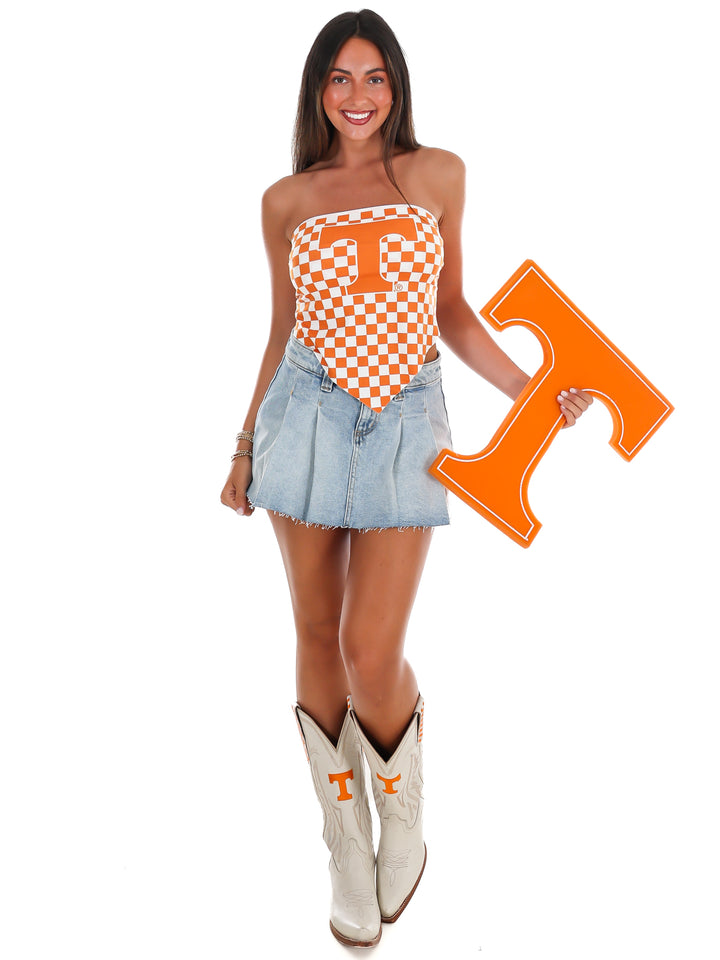 Checker Power T Bandana Top