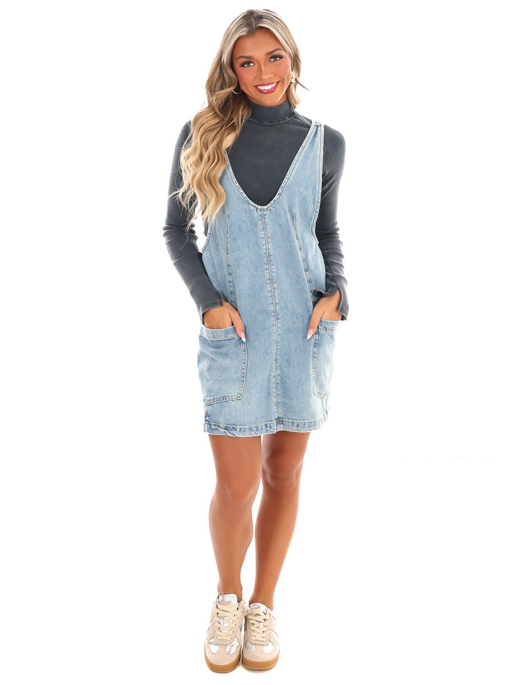 Everywhere and Back Denim Mini Dress