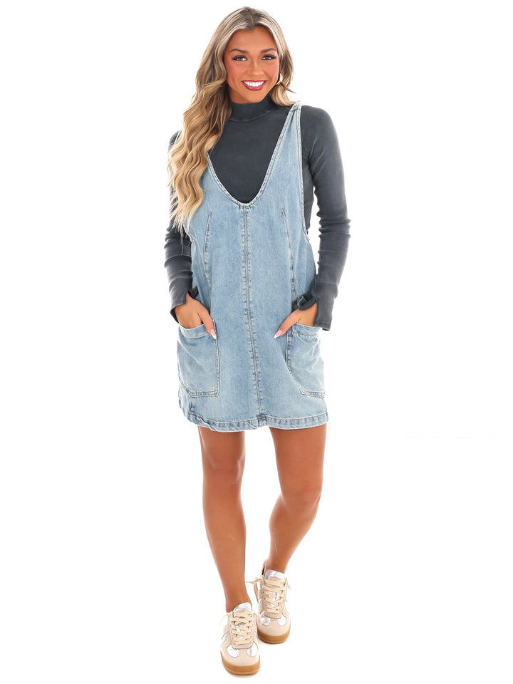 Everywhere and Back Denim Mini Dress