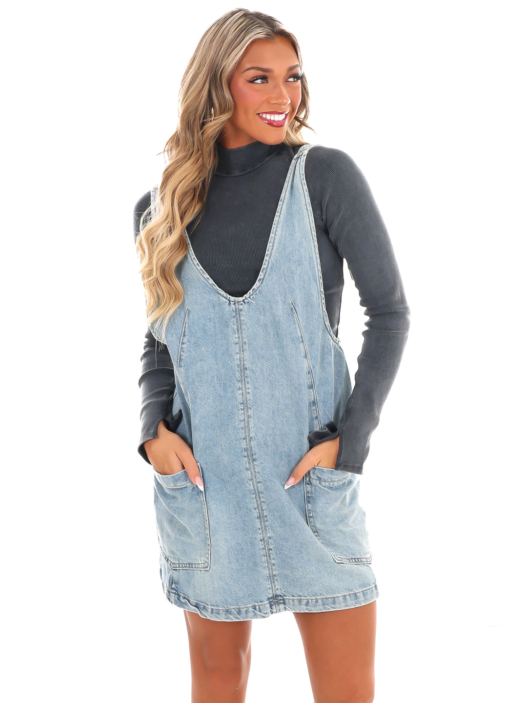 Everywhere and Back Denim Mini Dress