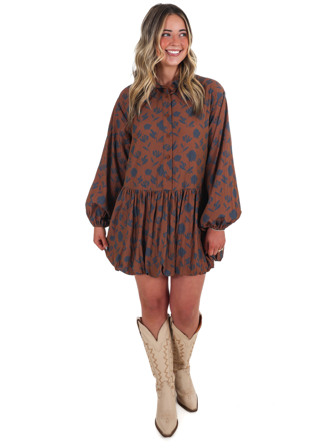 Rosalie Print Bubble Mini Dress