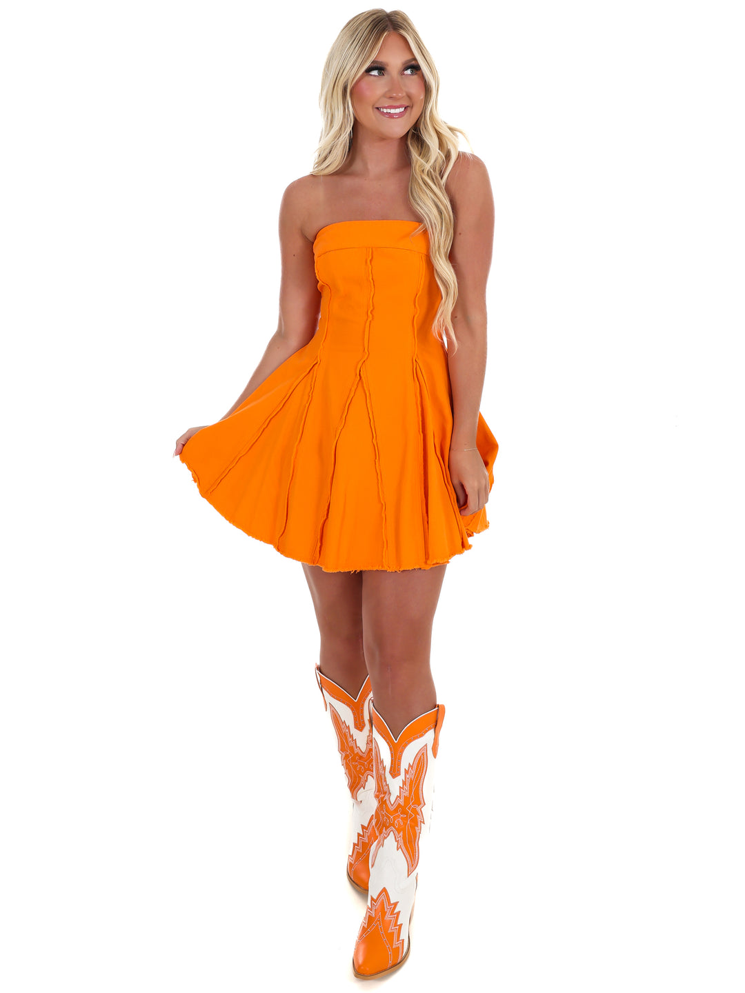 One Team One Goal Strapless Mini Dress