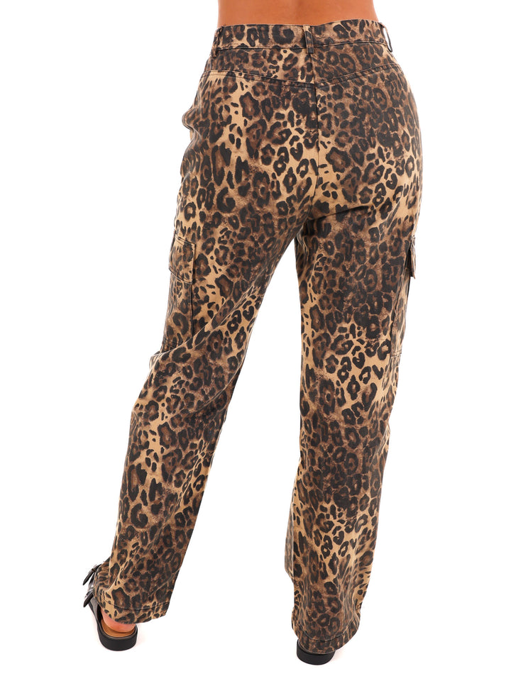 Urban Jungle Leopard Straight Cargo Pants