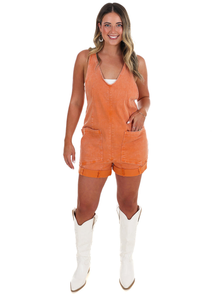 Halftime Hype Denim Romper