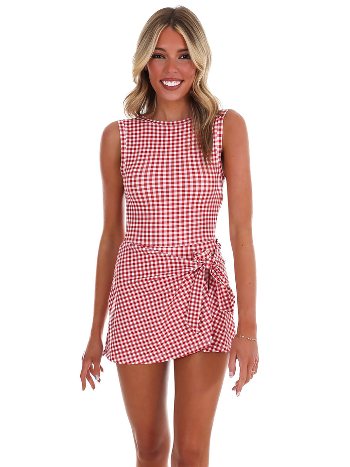 Simply Sweet Gingham Wrap Dress