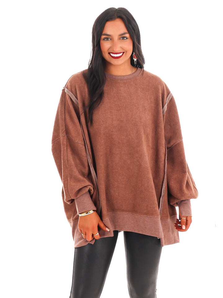 Fuzzy Feels Oversized Sweatshirt Doorbuster