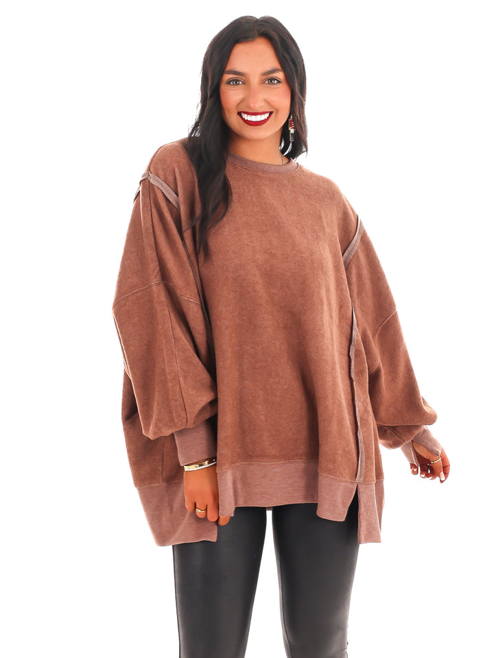 Fuzzy Feels Oversized Sweatshirt Doorbuster