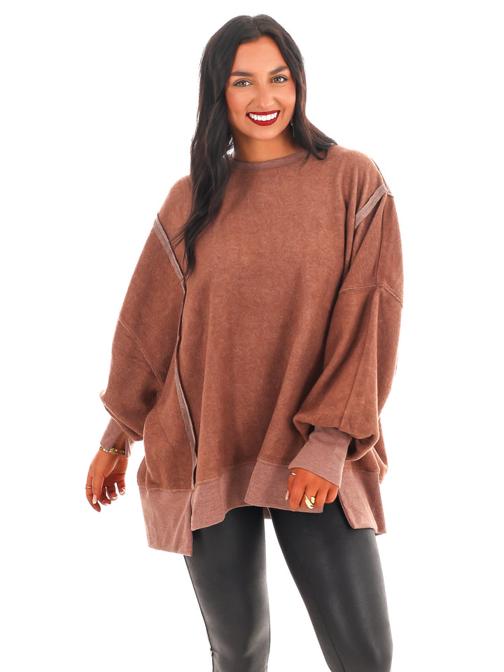 Fuzzy Feels Oversized Sweatshirt Doorbuster