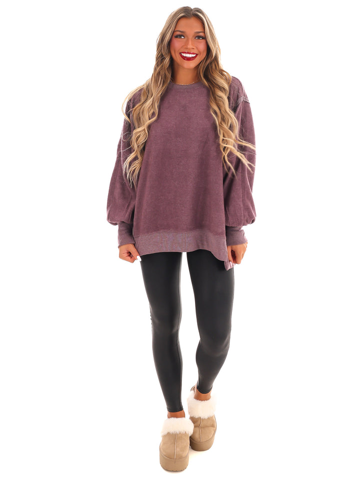 Fuzzy Feels Oversized Sweatshirt Doorbuster