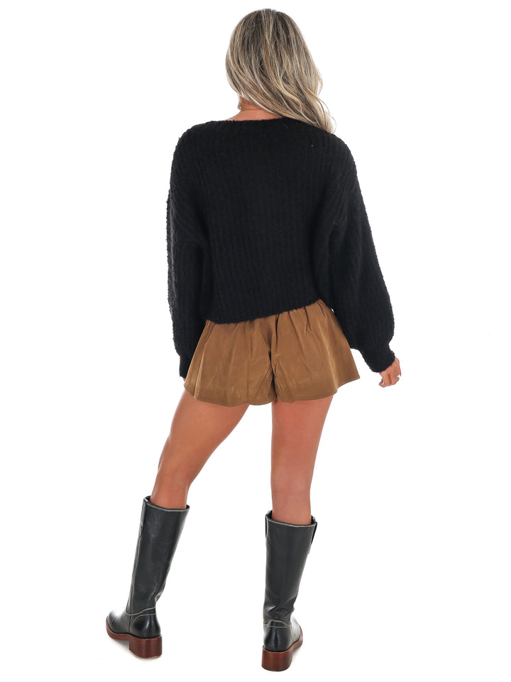 Fluffy Knit Button Up Cardigan Doorbuster